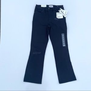 NWT William Rast Black 'Midrise Crop Boot' Distressed Jeans, 25